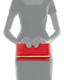 Maia Patent Leather Clutch Bag, Red