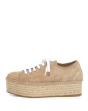 Suede Platform Espadrille Sneaker, Desert