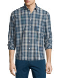 Multi-Plaid Long-Sleeve Woven Sport Shirt, Multi