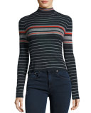 Fine Wool Turtleneck, Salute Stripe