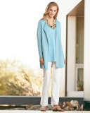 Silk Cotton Interlock Long Jacket, Capri