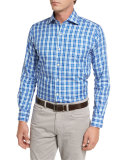 Jewel Plaid Shirt, Blue Diamond