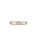 Pop 18K Yellow Gold Ring with One White Diamond, Size 6.5