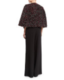 High-Waist Wide-Leg Pants, Caviar