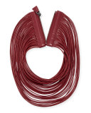 Leather Massai Collar Necklace, Red
