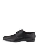 Leather Lace-Up Oxford, Black