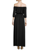 Lorenzia Off-the-Shoulder Maxi Drama Dress 