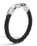 Silver Eagle Head Woven Bracelet