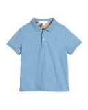 Mini PPM Jersey Polo Shirt, Hydrangea Blue, Size 4-14