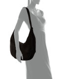 Zoe Large Suede Hobo Bag, Black