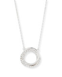 Small Twist Diamond Halo Necklace in 18K White Gold