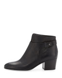Harriet Leather Ankle Boot, Black