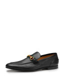 Elanor Leather Horsebit Loafer, Black 