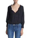 Ruffle Long-Sleeve Top