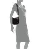 Scott Small Moon Suede Saddle Bag, Black