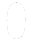 14k Gold Necklace with Diamond & Pearl Stations