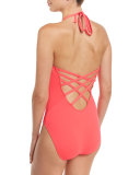 Island Goddess Mio Halter One-Piece Swimsuit