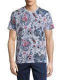Tattoo-Print T-Shirt, Multicolor