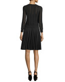 Pleated A-Line Skirt, Black