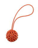 Crocodile Pom Pom Purse Charm, Orange Matte