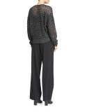 Montero Netted Pullover Sweater, Black