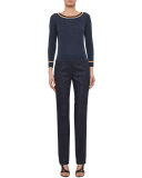 Francoise Straight-Leg Jeans, Denim