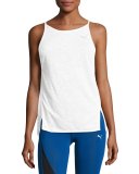 Dancer Drapey Performance Tank Top, White