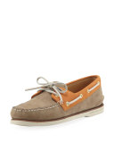 Gold Cup Authentic Original Boat Shoe, Tan/Orange