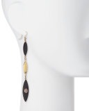 Tarabu Linear Dark Horn & Bronze Drop Earrings