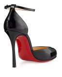 Dollyla Patent 100mm Red Sole Pump, Black
