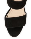 Khanstrap Suede Chunky-Heel Sandal