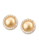 Diamond-Scalloped-Edge Stud Earrings, 0.26 TCW