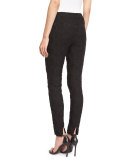 Folkloric Jacquard Cropped Pants, Caviar