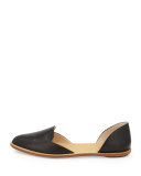 Leather d'Orsay Flat, Black