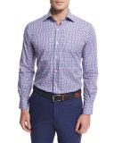 Mini-Check Woven Sport Shirt, Blue