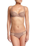Encens'moi Dotted-Tulle Banded Demi Bra, Mink