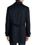 Check Wool Car Coat, Blue