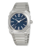 41mm Stainless Steel Octo Solotempo Watch w/ Blue Dial