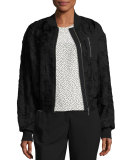 Jacquard Bomber Jacket, Black