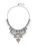 Seraphina Crystal Bib Necklace, Black