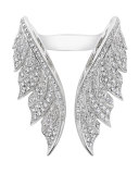 Magnipheasant White Diamond Open Wing Ring