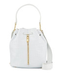 Cynnie Crocodile-Embossed Bucket Bag