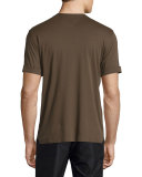 Short-Sleeve Henley Shirt, Dark Olive