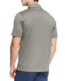 Micro-Stripe Short-Sleeve Polo Shirt, Green