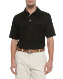 Cotton Short-Sleeve Polo, Black 