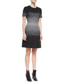SHORT SLV PRINT DRESS