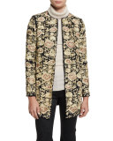 Rory Floral Embroidered Collarless Jacket