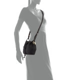 Lida Mini Leather Bucket Bag, Onyx