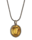 Carved Bronze Turtle Pendant Necklace
