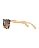 Universal Fit Rectangle Sunglasses, Beige